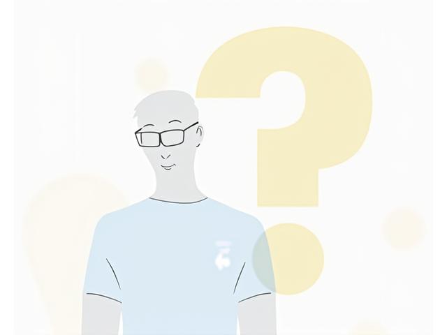 Illustration of a person looking at a question mark, representing FAQs or support.
